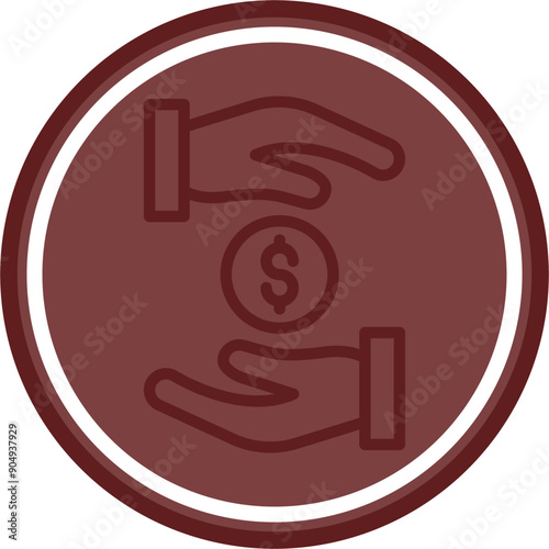 Corruption Vector Line Double Circle Maroon
