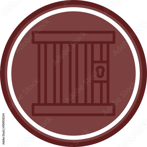 Prison Vector Line Double Circle Maroon