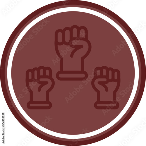 Protest Vector Line Double Circle Maroon