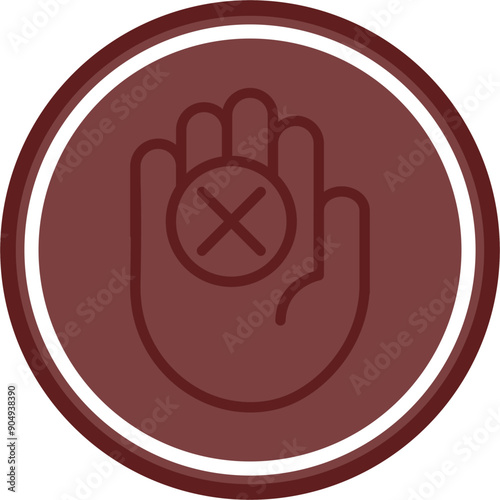 Refuse Vector Line Double Circle Maroon