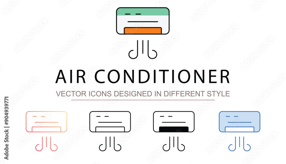 Air Conditioner icon design with white background stock illustration