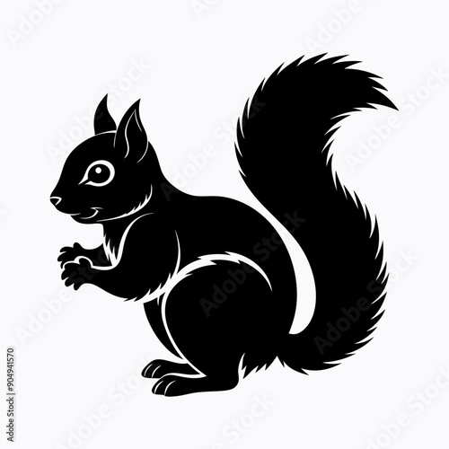 squirrel silhouette design isolated on white background. 