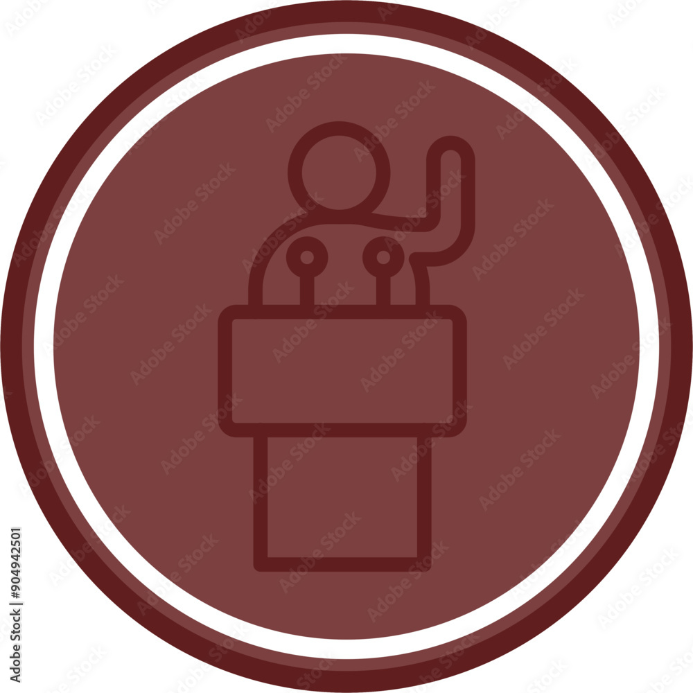 Political Candidate Vector Line Double Circle Maroon Political Candidate Vector Line Double Circle Maroon