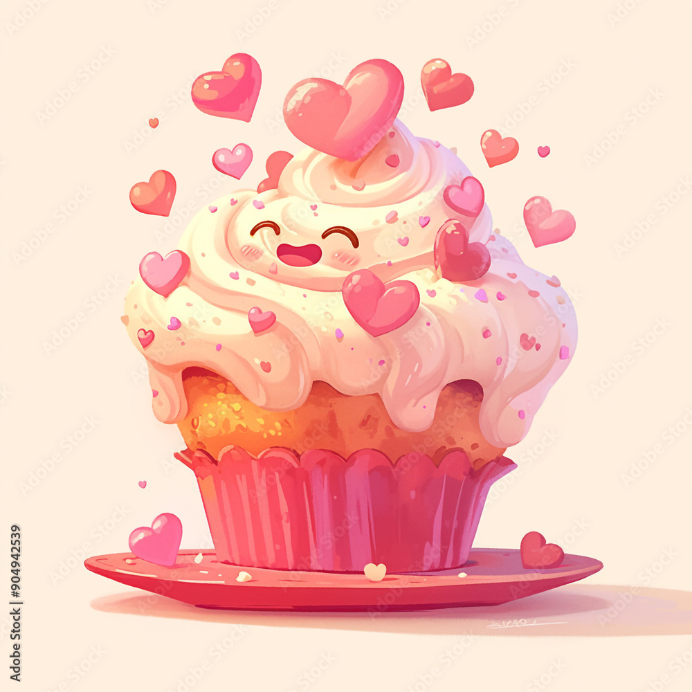 A kawaii-style muffin. A kawaii-style muffin.