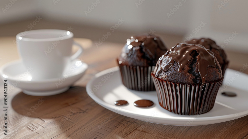 A concept for a pastry shop or bakery. Muffins or cupcakes. Berry or chocolate decor.Milk and White Chocolate. Muffins on the countertop. Kitchen decor. A concept for a pastry shop or bakery. Muffins or cupcakes. Berry or chocolate decor.Milk and White Chocolate. Muffins on the countertop. Kitchen decor.
