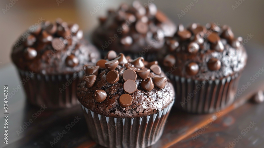 A concept for a pastry shop or bakery. Muffins or cupcakes. Berry or chocolate decor.Milk and White Chocolate. Muffins on the countertop. Kitchen decor. A concept for a pastry shop or bakery. Muffins or cupcakes. Berry or chocolate decor.Milk and White Chocolate. Muffins on the countertop. Kitchen decor.