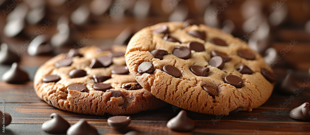 A concept for a pastry shop or bakery. Cookies with chocolate chips. Kitchen decor. A concept for a pastry shop or bakery. Cookies with chocolate chips. Kitchen decor.