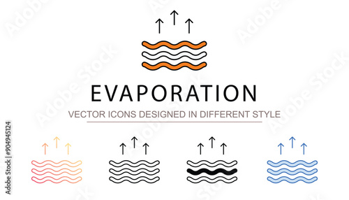 Evaporation icon design with white background stock illustration