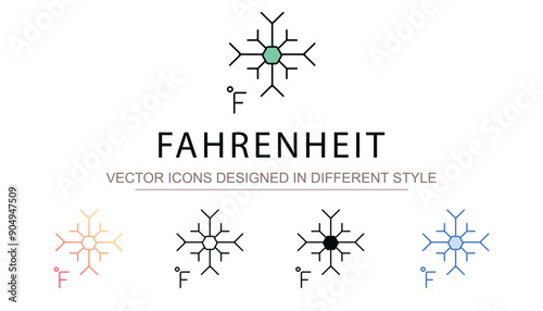 Fahrenheit icon design with white background stock illustration