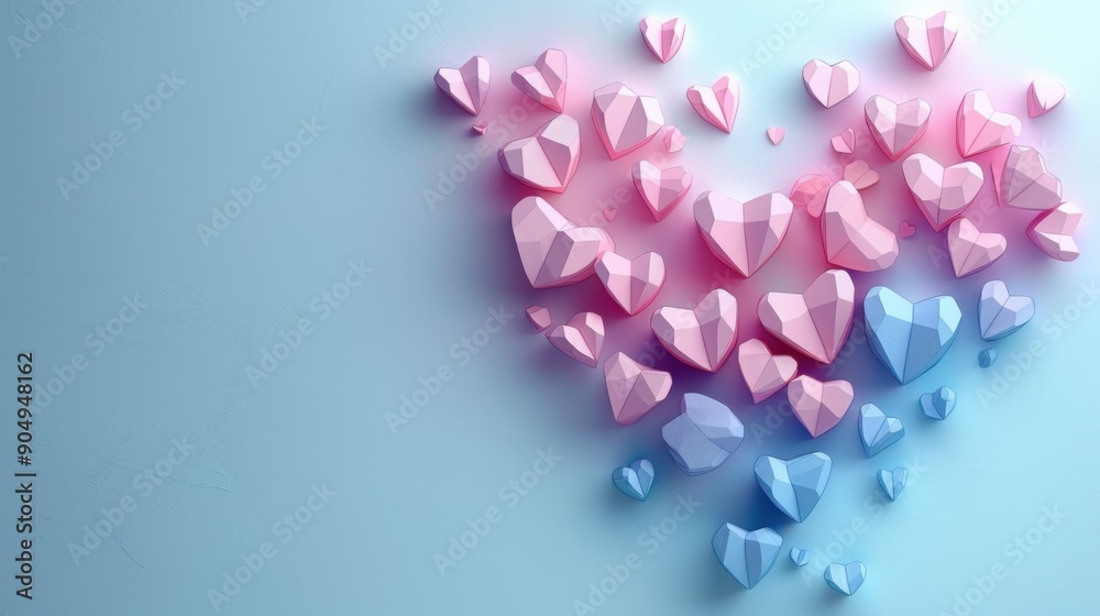 3D Background of the symbol of love, minimalism, flat style. With text space. 3D Background of the symbol of love, minimalism, flat style. With text space.