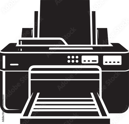 Digital printer silhouette vector isolated on a white background 