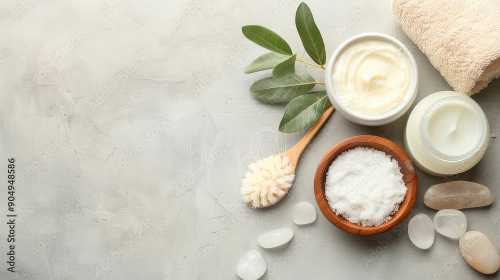 Serene spa setting with exfoliation treatment, radiant skin, and hydration focus Serene spa setting with exfoliation treatment, radiant skin, and hydration focus