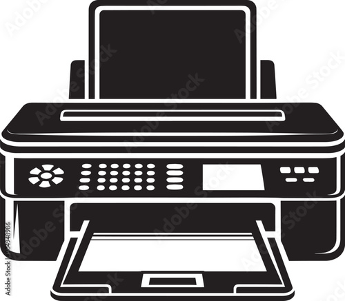 Digital printer silhouette vector isolated on a white background 