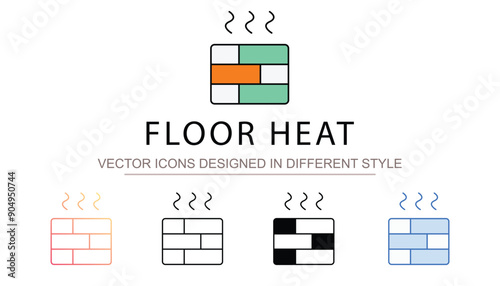 Floor Heat icon design with white background stock illustration photo