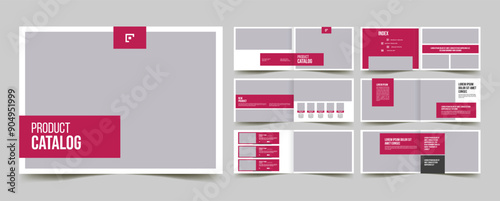 company product catalog landscape portfolio layout, 12 page catalog brochure with premium product price list