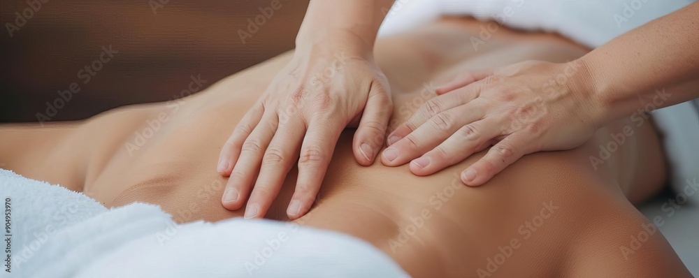 Close-up of hands performing deep tissue massage for muscle relief and pressure point therapy Close-up of hands performing deep tissue massage for muscle relief and pressure point therapy