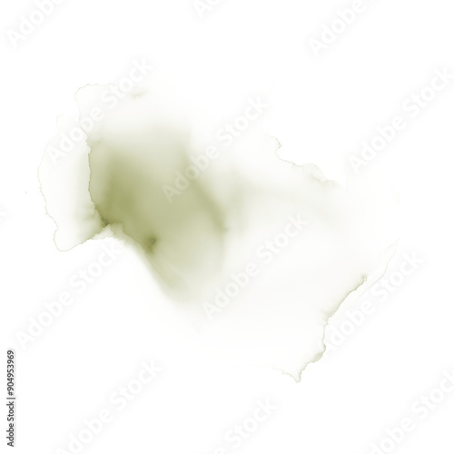 Green watercolor splash on transparent background