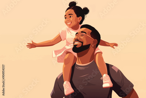 Father daughter joyful moment