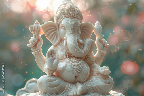 beautiful statue of god ganesha photo