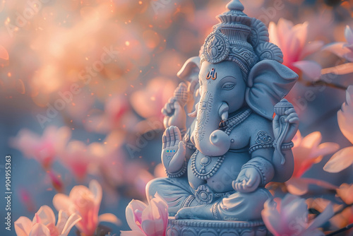 beautiful statue of god ganesha photo