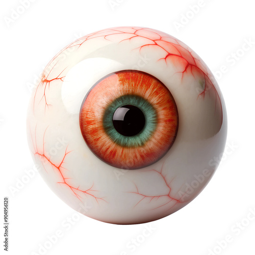 A single Halloween eye jelly on isolated PNG background.