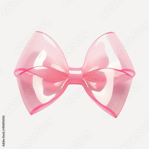Elegant pink plastic bow