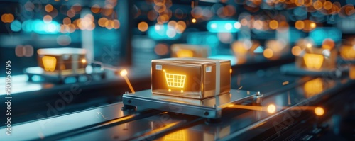 Advanced supply chain management, holographic performance metrics, automated systems, modern design, streamlined process