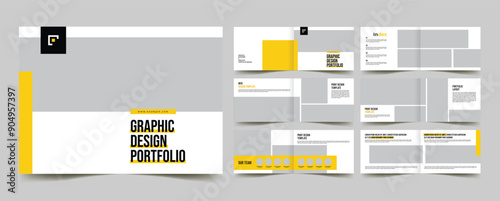 graphic design landscape portfolio design template, design collection portfolio proposal layout design.