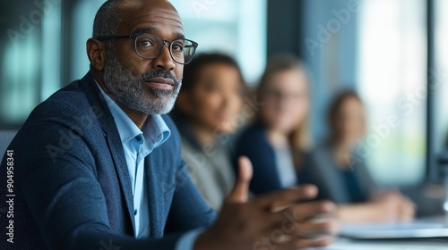 Business Leader Discussing Employee Healthcare Costs with Team in Office Meeting