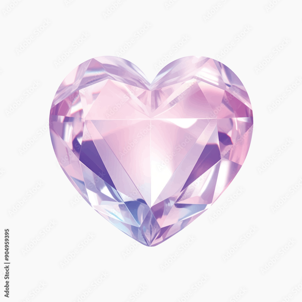 Faceted heart-shaped gemstone illustration