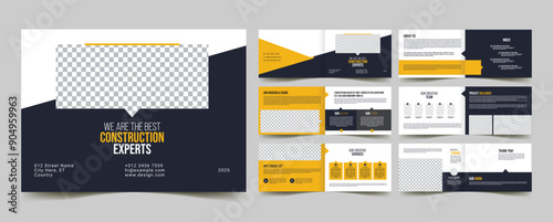 construction renovation handyman home repair landscape portfolio design template 