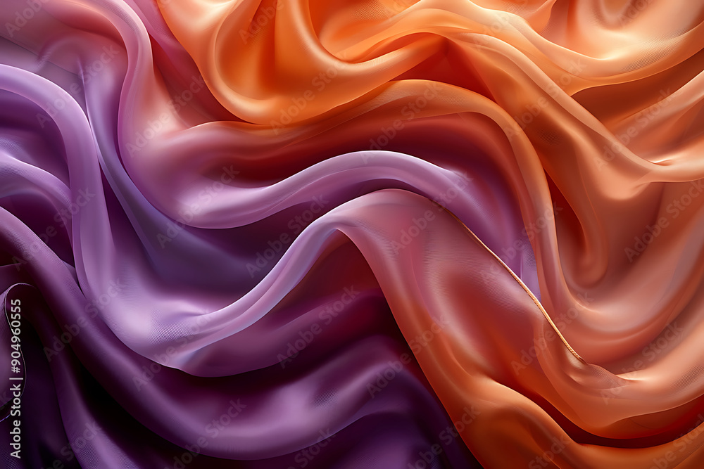 Delicate background of waves of silk fabric. 3d render