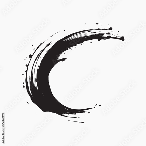 Abstract black brushstroke art