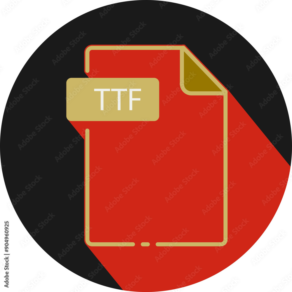 TTF File fomat minimal icon with circle outside TTF File fomat minimal icon with circle outside