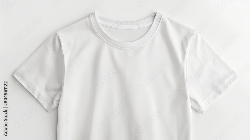 Blank White T-Shirt Mockup on White Background Blank White T-Shirt Mockup on White Background