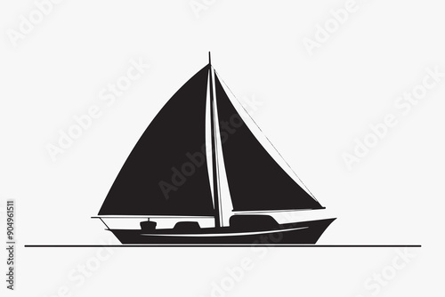 Elegant sailboat silhouette illustration