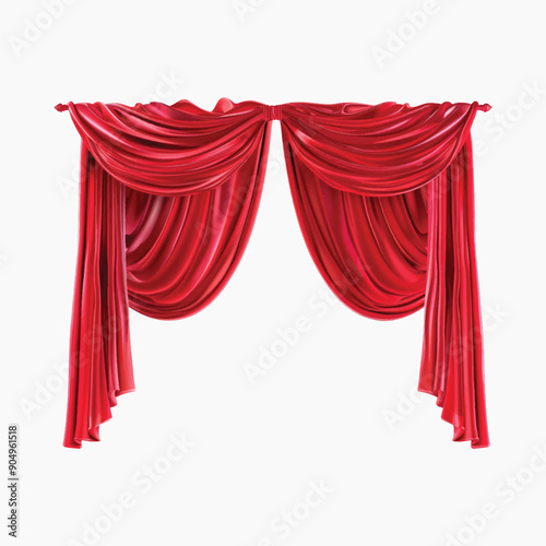 Elegant red theater curtains backdrop