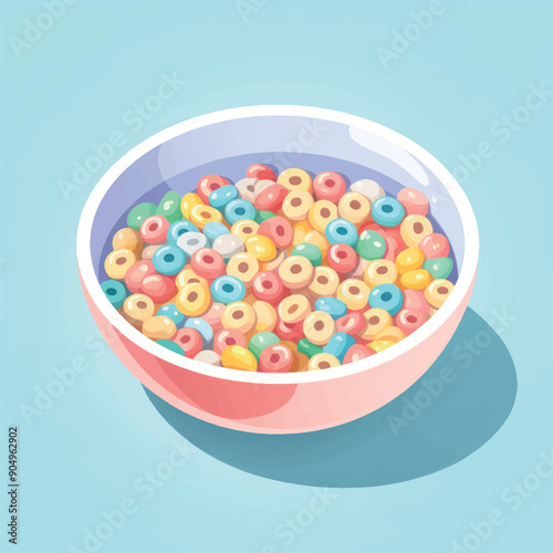 Colorful cereal bowl illustration