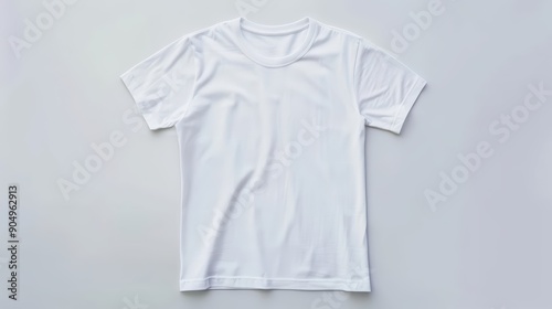 Blank White T-Shirt Mockup on White Background