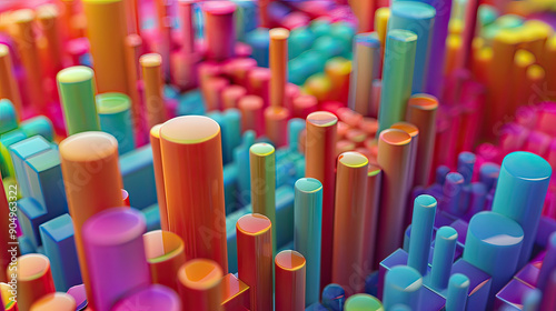 Whimsical Assembly of Chromatic Pieces Background AI Generative