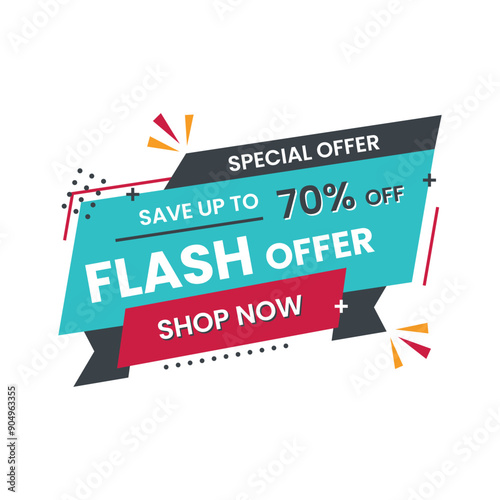 A flash sale offer of 70% discount is promoted by a sale banner.