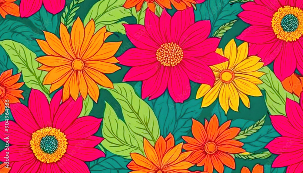 Vibrant Abstract Floral Pattern Vibrant Abstract Floral Pattern