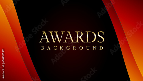 Red orange and golden awards graphics background. Elegant orange premium template design. Wedding invitation card. Engagement ceremony invite. Luxury premium corporate abstract design template.