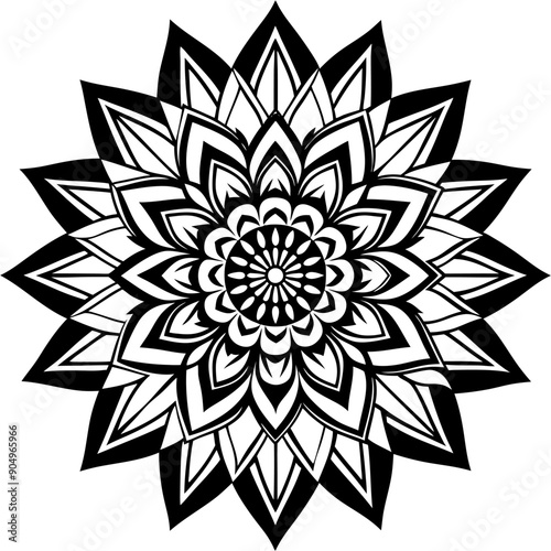 Modern mandala design , black and white mandala design, abstract mandala floral ornament