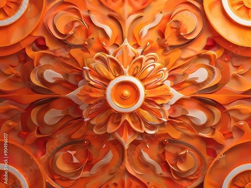 Design a dynamic pattern in bright orange, representing vibrant energy.