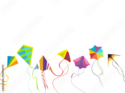 Vector of sankranti festive, summer high soar, recreation and freedom activity, festival celebration illustration