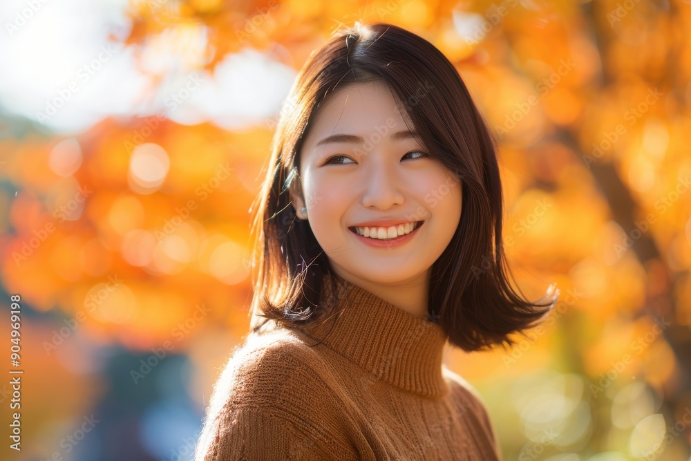 秋を楽しむ笑顔の日本人女性(SNS・映え・インスタ・紅葉狩り・秋服・モデル・紅葉) 秋を楽しむ笑顔の日本人女性(SNS・映え・インスタ・紅葉狩り・秋服・モデル・紅葉)