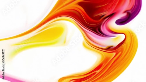Line Curve Wave Arts colorful stream on white background