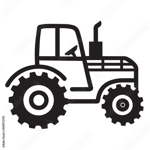 TRACKED TRACTOR in cartoon, doodle style . Image for t-shirt, web, mobile apps and ui. Isolated 2d vector illustration in logo, icon, sketch style, Eps 10, black and white. AI Generative