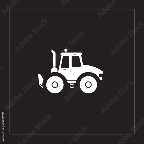 TRACKED TRACTOR in cartoon, doodle style . Image for t-shirt, web, mobile apps and ui. Isolated 2d vector illustration in logo, icon, sketch style, Eps 10, black and white. AI Generative